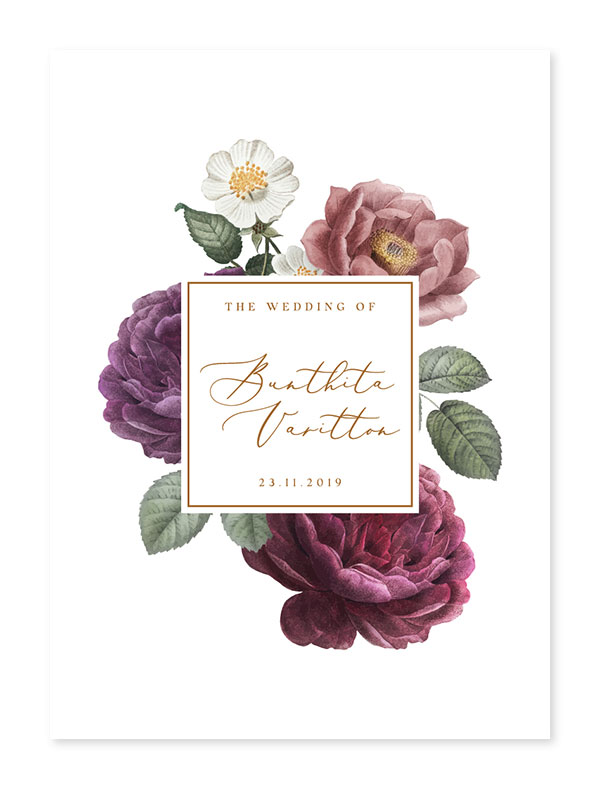 การ์ดแต่งงานสวยๆ การ์ดแต่งงานวินเทจ การ์ดแต่งงาน เรียบหรู