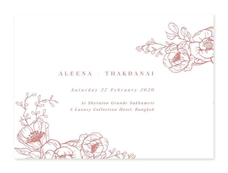 การ์ดแต่งงาน สีเขียว สีขาว สีทอง สีแดง สีน้ำเงิน สีชมพู สีเทา