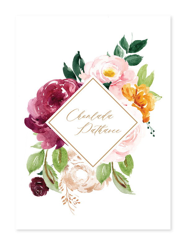 การ์ดแต่งงาน สีเขียว สีขาว สีทอง สีแดง สีน้ำเงิน สีชมพู สีเทา