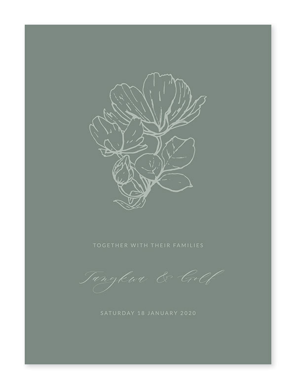 การ์ดแต่งงาน สีเขียว สีขาว สีทอง สีแดง สีน้ำเงิน สีชมพู สีเทา