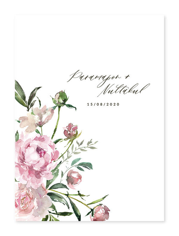 การ์ดแต่งงาน สีเขียว สีขาว สีทอง สีแดง สีน้ำเงิน สีชมพู สีเทา