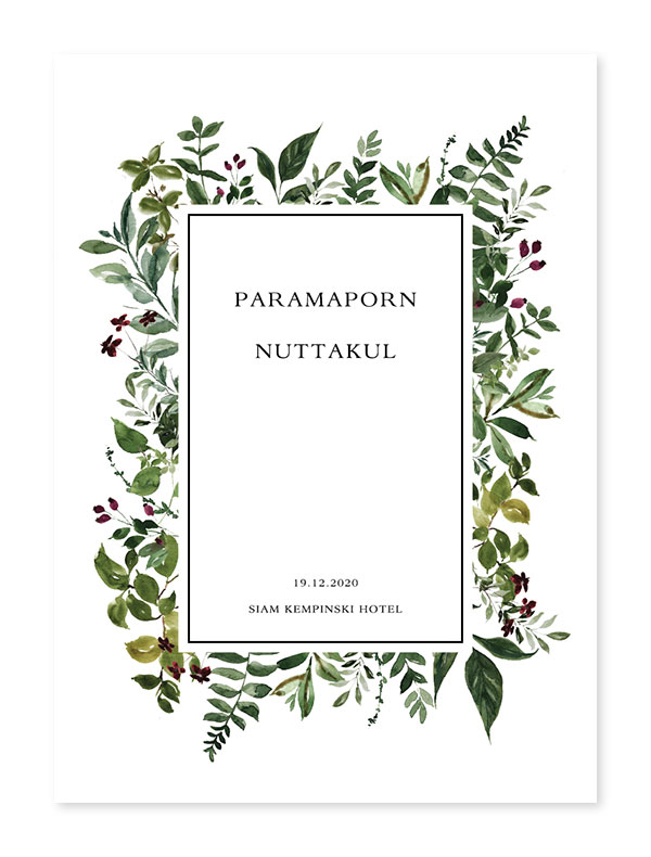 ออกแบบการ์ดแต่งงาน ตัวอย่างการ์ดแต่งงาน แบบการ์ดแต่งงานเรียบหรู