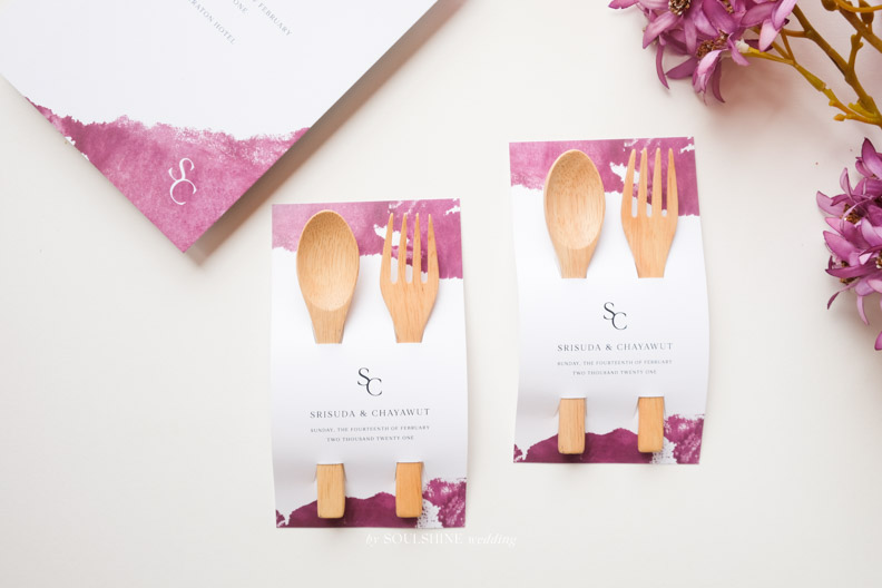 ของชำร่วย งานแต่ง ช้อนส้อม ไม้