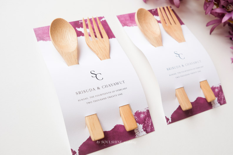 ของชำร่วย งานแต่ง ช้อนส้อม ไม้