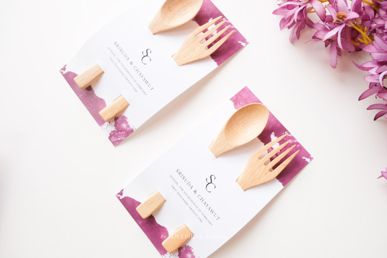 ของชำร่วย งานแต่ง ช้อนส้อม ไม้